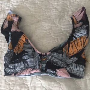 Maaji ruffle detailed reversible swim top